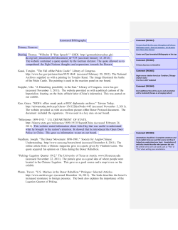 Annotated Bibliography Primary Sources: Dunlap, Thomas. "Wilhelm