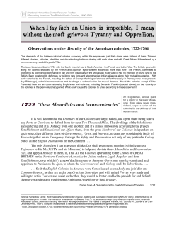 Union of Colonies, statements by Daniel Coxe, Peter Kalm