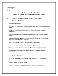 The Three Levels of Government &ndash; Third Grade