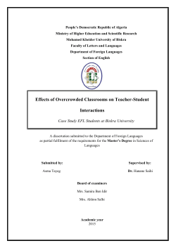 Effects of Overcrowded Classrooms on Teacher