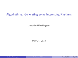 Algorhythms: Generating some Interesting Rhythms