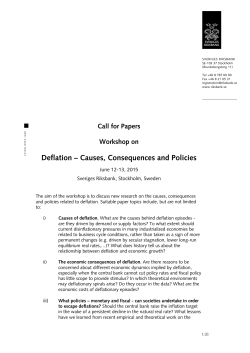 Call for Papers. Workshop on Deflation – Causes, Consequences