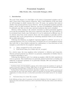 Pronominal Anaphora - IfLA Uni Stuttgart