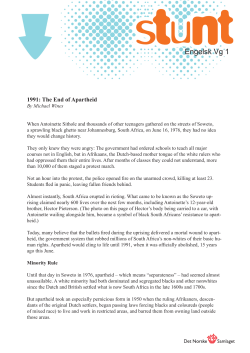 The End of Apartheid