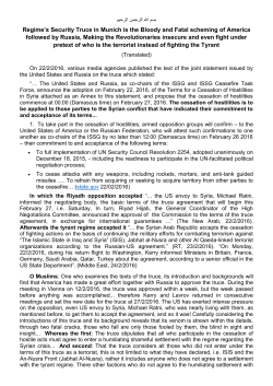 The Security Truce of the Regime in Munich is the Bloody and Fatal