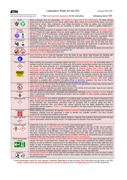 Laboratory Rules for the HCI - D-CHAB