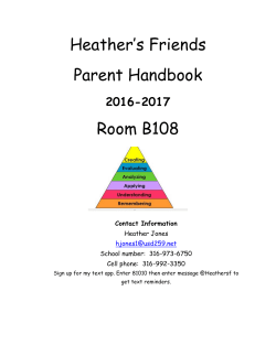 Heather`s Friends Parent Handbook Room B108