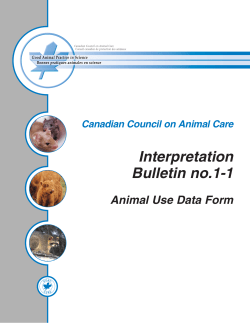 CCAC Interpretation Bulletin on: Animal Use Data Form