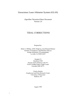 Geoscience Laser Altimeter System (GLAS) TIDAL CORRECTIONS