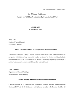 Our Mythical Childhood... Classics and Children`s Literature
