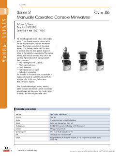 Manually Operated Console Minivalves PDF catalog