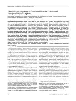 Hemostasis and coagulation at a hematocrit level of 0.85: functional