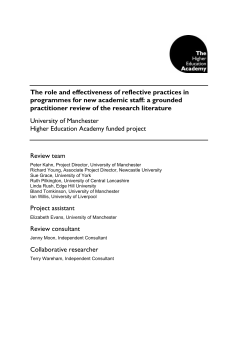 The role and effectiveness of reflective practices
