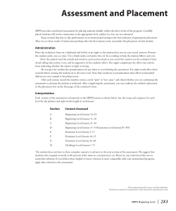 Assessment and Placement - Collaborative Classroom