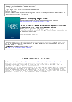 Journal of Contemporary European Studies Turkey, Its Changing