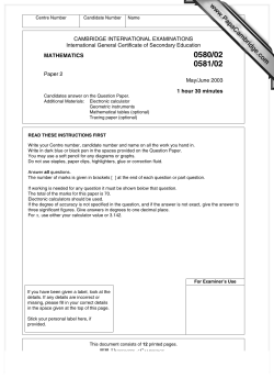 CAMBRIDGE INTERNATIONAL EXAMINATIONS