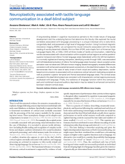Neuroplasticity associated with tactile language communication in a