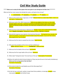 Civil War Study Guide