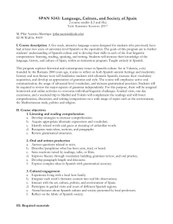 SPAN S242: Language, Culture, and Society of Spain