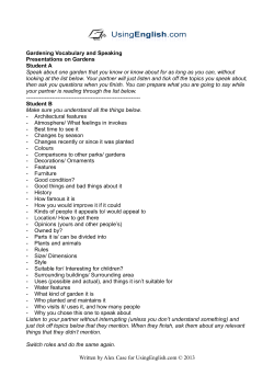 Garden Vocabulary- Speaking