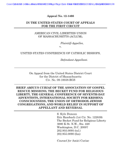 August 2012 Amicus Brief of Gospel Rescue Missions