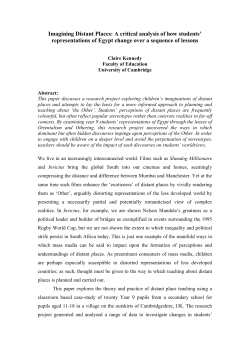 Imagining Distant Places: A critical analysis of how students