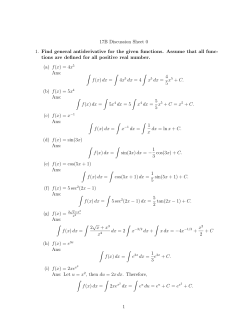 17B Discussion Sheet 0 1. Find general antiderivative for the given