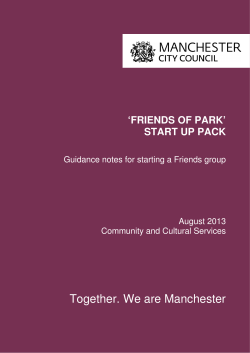 Information booklet to set up a Friends group
