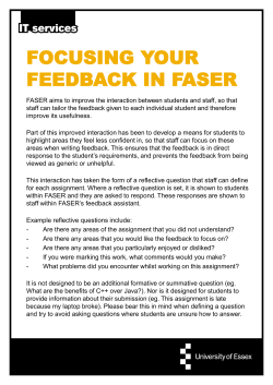 FOCUSING YOUR FEEDBACK IN FASER