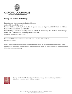 Rose McDermott survey of experimental research in political science
