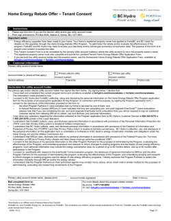 Home Energy Rebate Offer - Tenant Consent Form