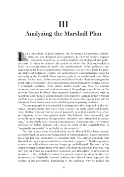 Chapter 3 - Analyzing The Marshall Plan