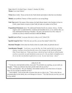 John 8:31-36 - Peace Lutheran in Boulder, CO