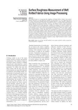 Surface Roughness Measurement of Weft Knitted Fabrics Using