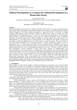 Political Participation as a Catalyst for National Development in a