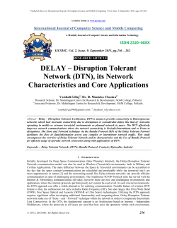 DELAY – Disruption Tolerant Network (DTN), its Network