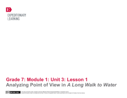 Grade 7: Module 1: Unit 3: Lesson 1 Analyzing Point of