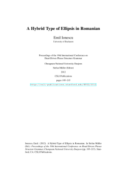 A Hybrid Type of Ellipsis in Romanian