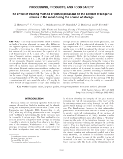 The effect of treating method of pithed pheasant on