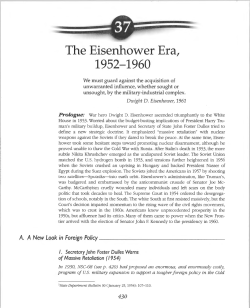 Chapter 37- Eisenhower Era 1952-1960
