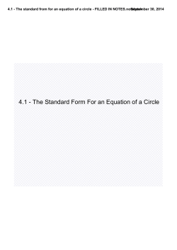 4.1 - The standard from for an equation of a circle