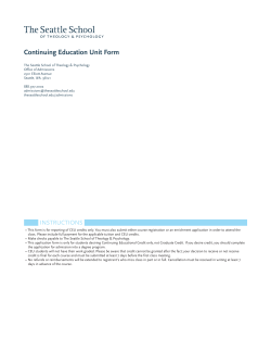 Continuing Education Unit Form