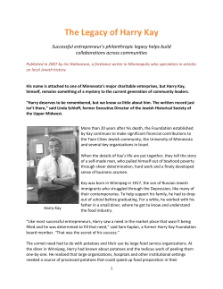 The Legacy of Harry Kay - Minneapolis Jewish Federation