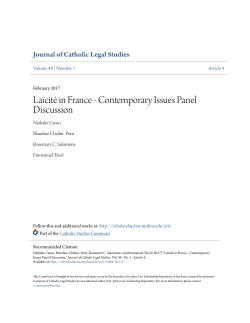 La&Atilde;&macr;cit&Atilde;&copy; in France - Contemporary Issues Panel Discussion