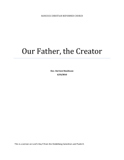 Our Father, the Creator - Hancock Christian Reformed Church