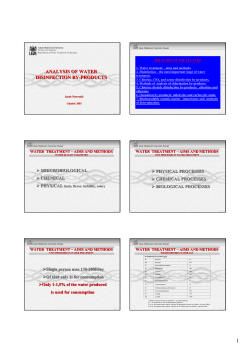 ANALYSIS OF WATER DISINFECTION BY