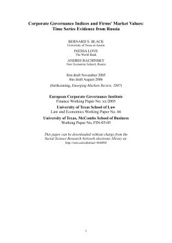 Corporate Governance Indices and Firms` Market Values: Time