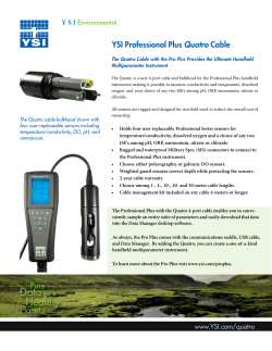YSI Pro Plus Quatro Cable Specification Sheet