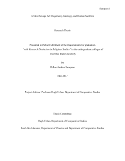 Sampson 1 A Most Savage Art: Hegemony, Ideology, and Human
