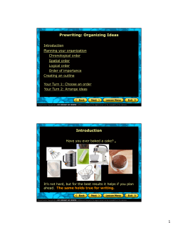 Prewriting: Organizing Ideas Introduction